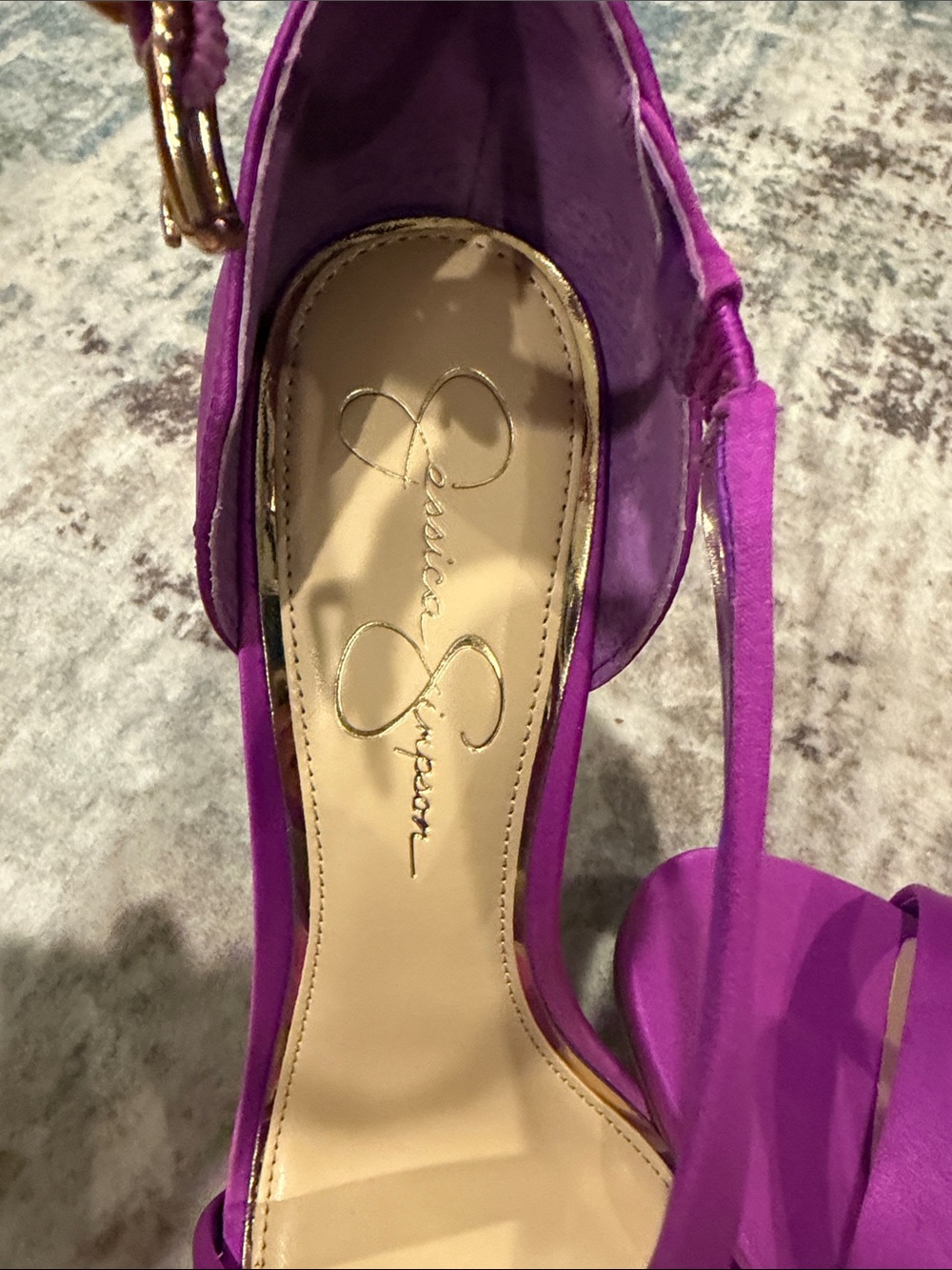 Jessica Simpson Rayli Dress Fuchsia Satin Strappy Ankle-Heels - Picture 8 of 13